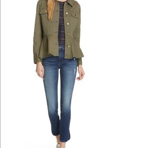 Frame Denim Flounce Hem Jacket 